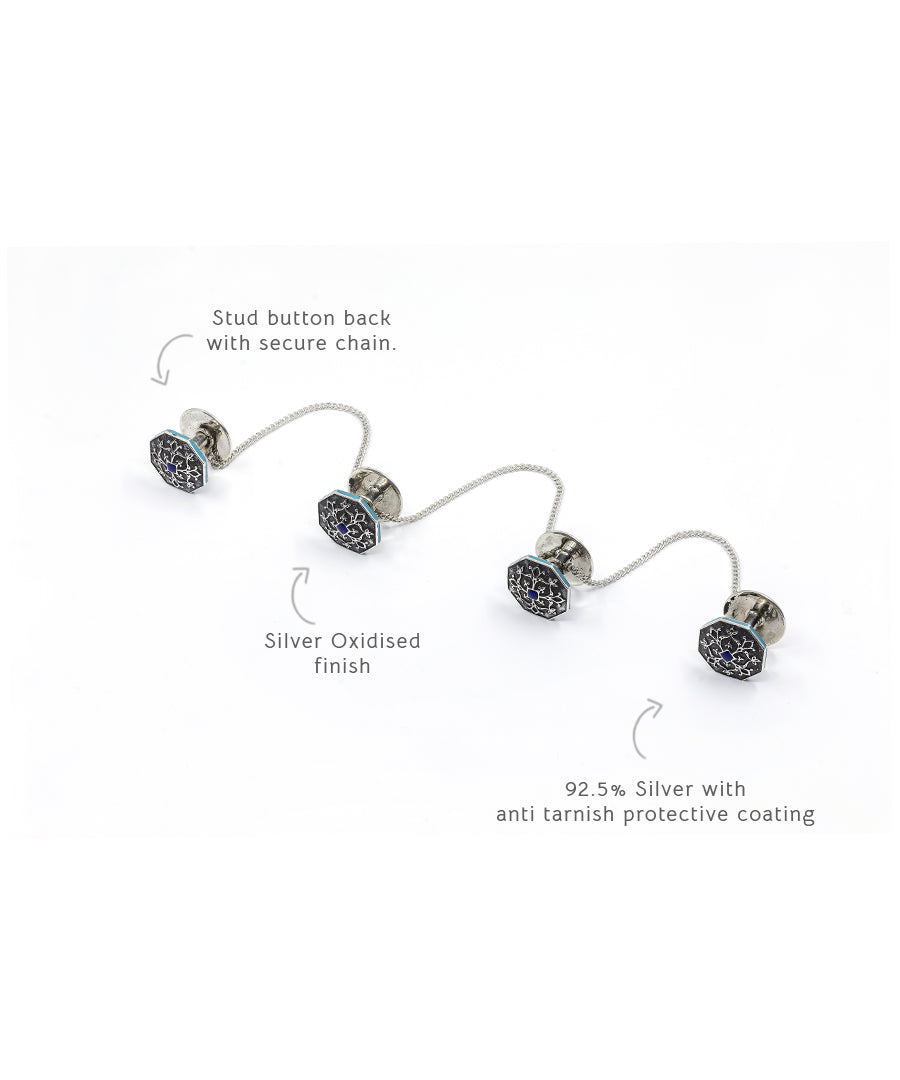 Goonj Kurta Buttons - Silver Oxide Finish