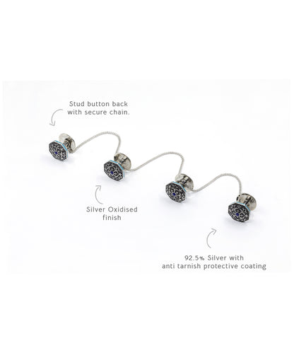Goonj Kurta Buttons - Silver Oxide Finish