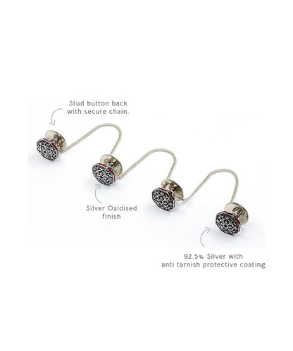 92.5% silver kurta buttons with anti tarnish protective coating.