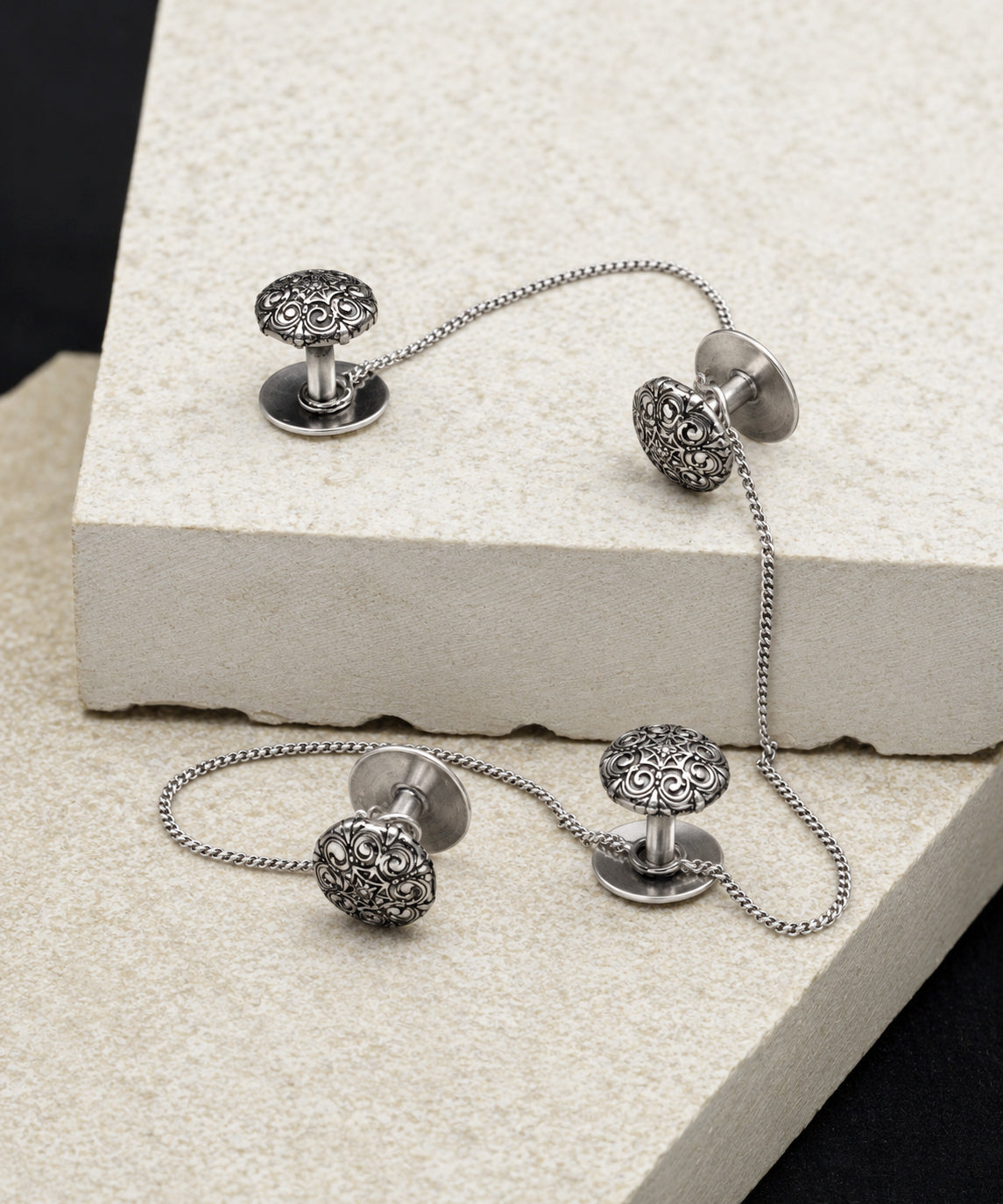 Thar Kurta Buttons - Silver Oxide Finish