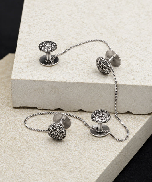 Thar Kurta Buttons - Silver Oxide Finish