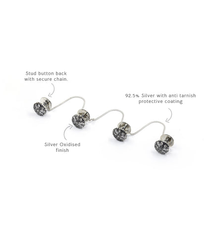 Thar Kurta Buttons - Silver Oxide Finish