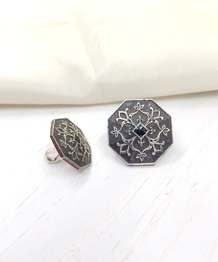 Goonj Sherwani Buttons - Silver Oxide Finish