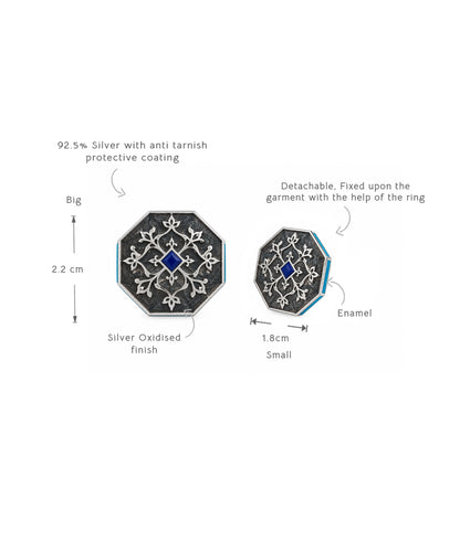 Goonj Sherwani Buttons - Silver Oxide Finish