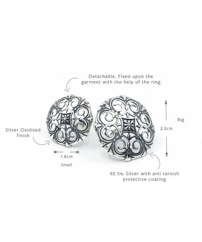 Thar Sherwani Buttons - Silver Oxide Finish