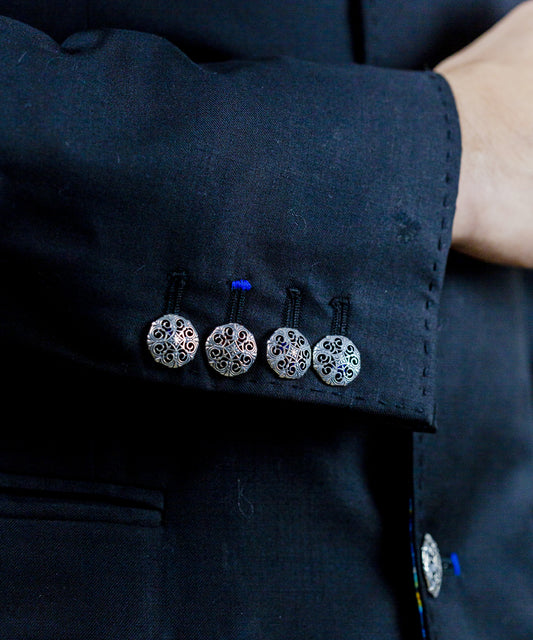 Thar Sherwani Buttons - Silver Oxide Finish