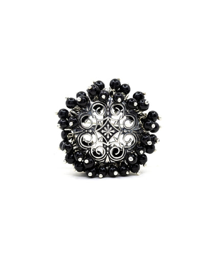 Thar Manjari Ring - Silver Oxide Finish