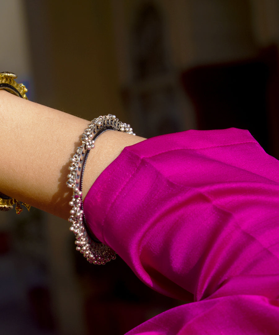 Thar Ghungroo Bangle - Silver Oxide Finish