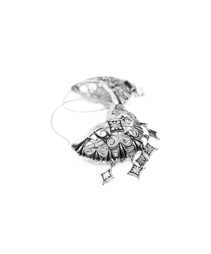 Thar Hoop Earrings - Siver Oxide Finish