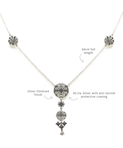 Oxidised long necklace Perfect for festive season.
