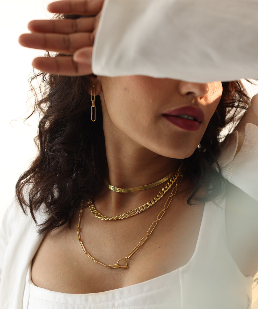 Golden paperclip necklace designs for women