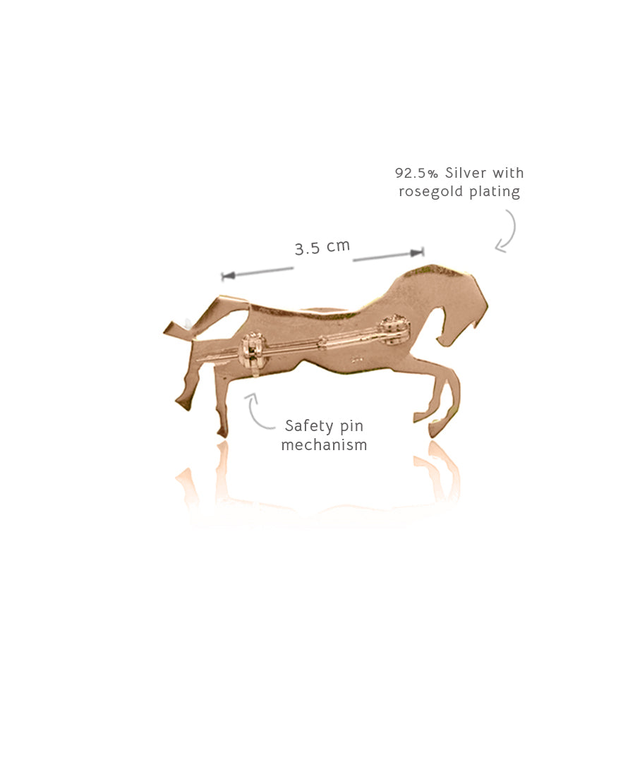 Rosegold Untamed Horse Lapel Pin