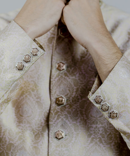 Rosegold Brown Zircon Magnolia Sherwani Buttons