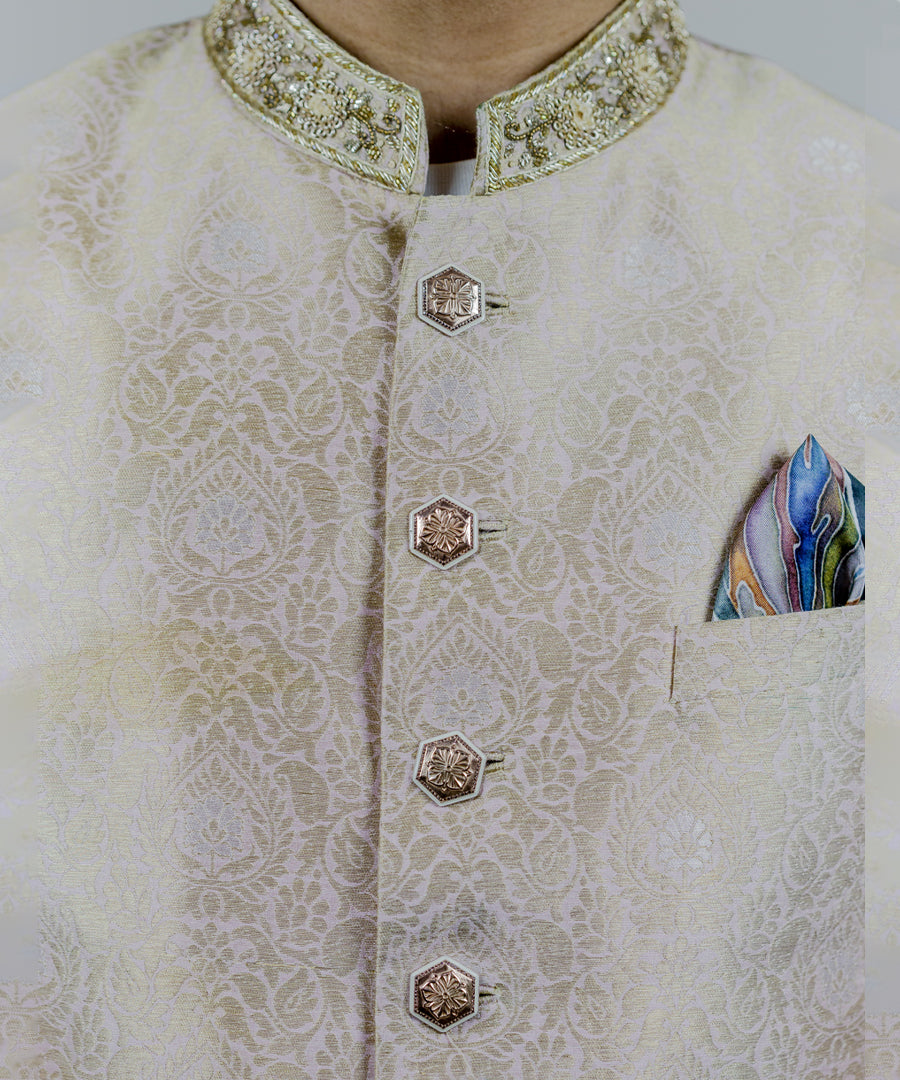 Rosegold Brown Zircon Magnolia Sherwani Buttons