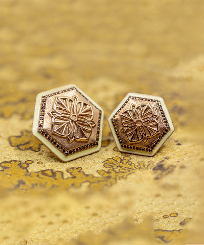 Rosegold Brown Zircon Magnolia Sherwani Buttons