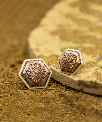 Rosegold Brown Zircon Magnolia Sherwani Buttons