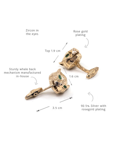 Rosegold Untamed Panther Cufflinks