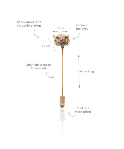 Rosegold Untamed Panther Lapel Pin