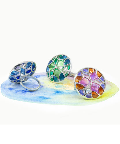Rama Green Kaleidoscope Ring