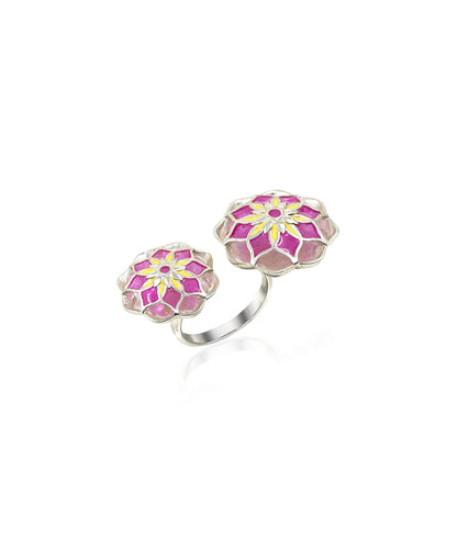 Gul Askim Ring - Pink Meenakari