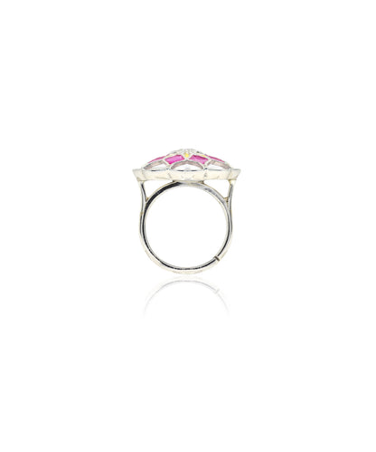 Gul Azizi Ring - Pink Meenakari