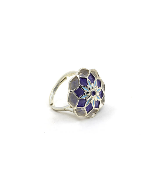 Gul Azizi Ring - Purple Meenakari