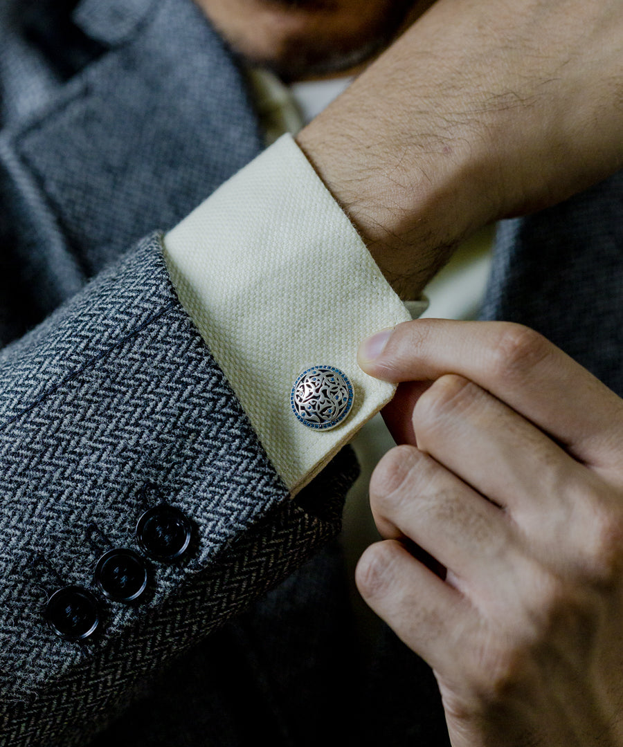 Bodhi Cufflinks - Aqua Blue Gemstones