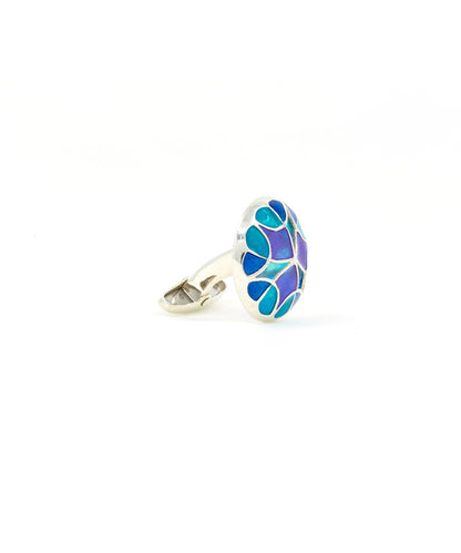Aqua Blue Kaleidoscope Cufflinks