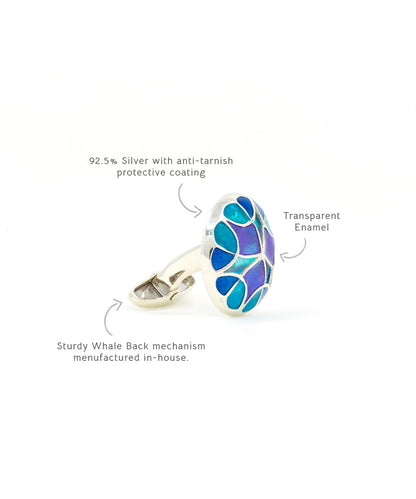 Aqua Blue Kaleidoscope Cufflinks