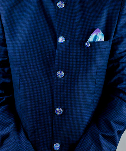 Aqua Blue Kaleidoscope Sherwani Buttons