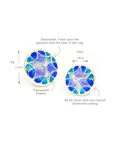 Aqua Blue Kaleidoscope Sherwani Buttons