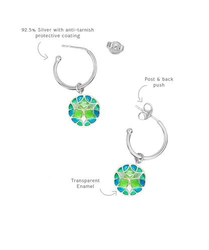 Rama Green Kaleidoscope C-Hoop Earrings