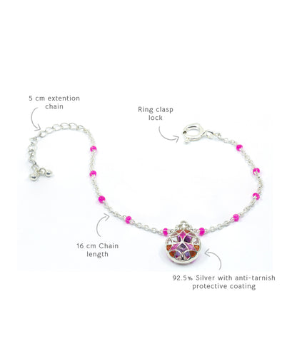 Silver adjustable chain bracelet by manner india.