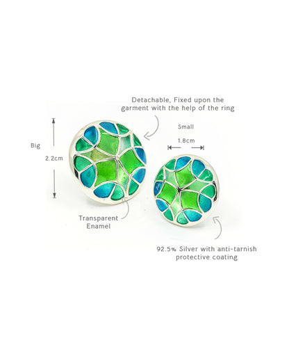 Rama Green Kaleidoscope Sherwani Buttons
