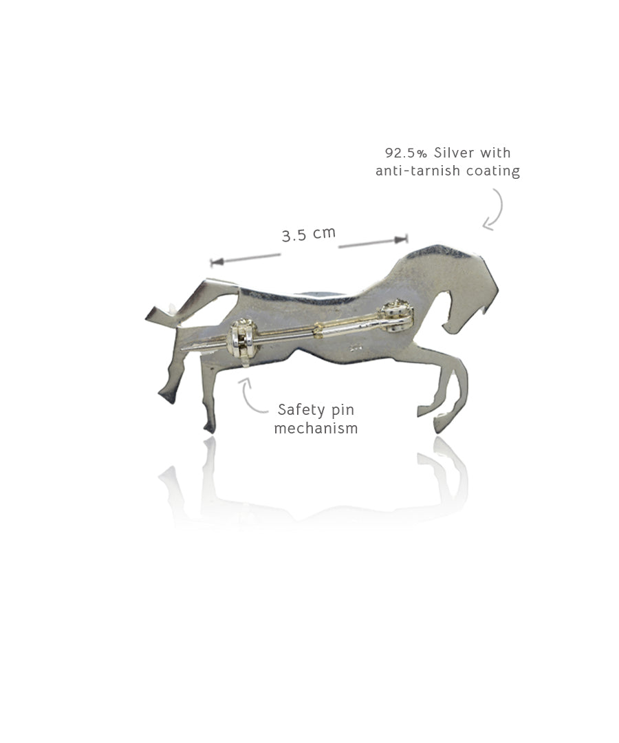 Silver Untamed Horse Lapel Pin