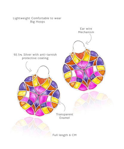 Rust Pink Kaleidoscope Varichrome Hoop Earrings
