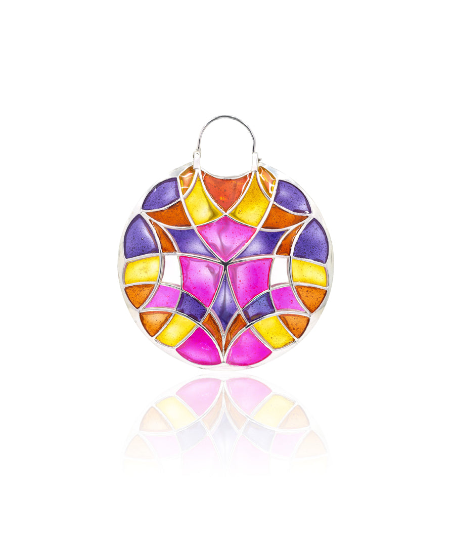 Rust Pink Kaleidoscope Varichrome Hoop Earrings
