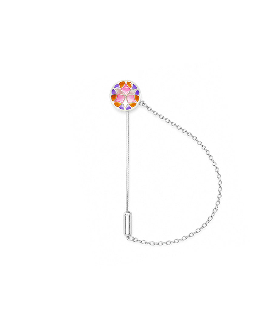 Rust Pink Kaleidoscope Lapel Pin