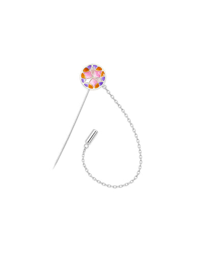 Rust Pink Kaleidoscope Lapel Pin