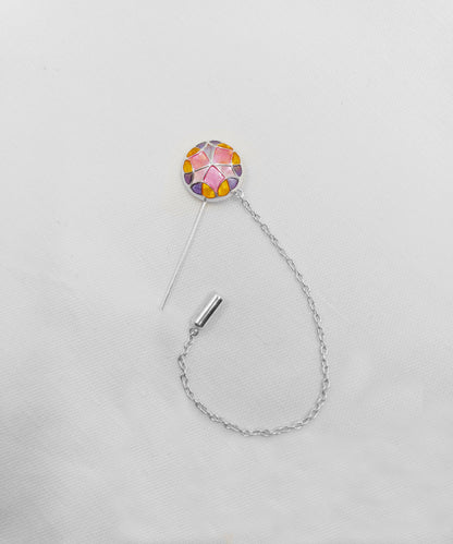 Rust Pink Kaleidoscope Lapel Pin
