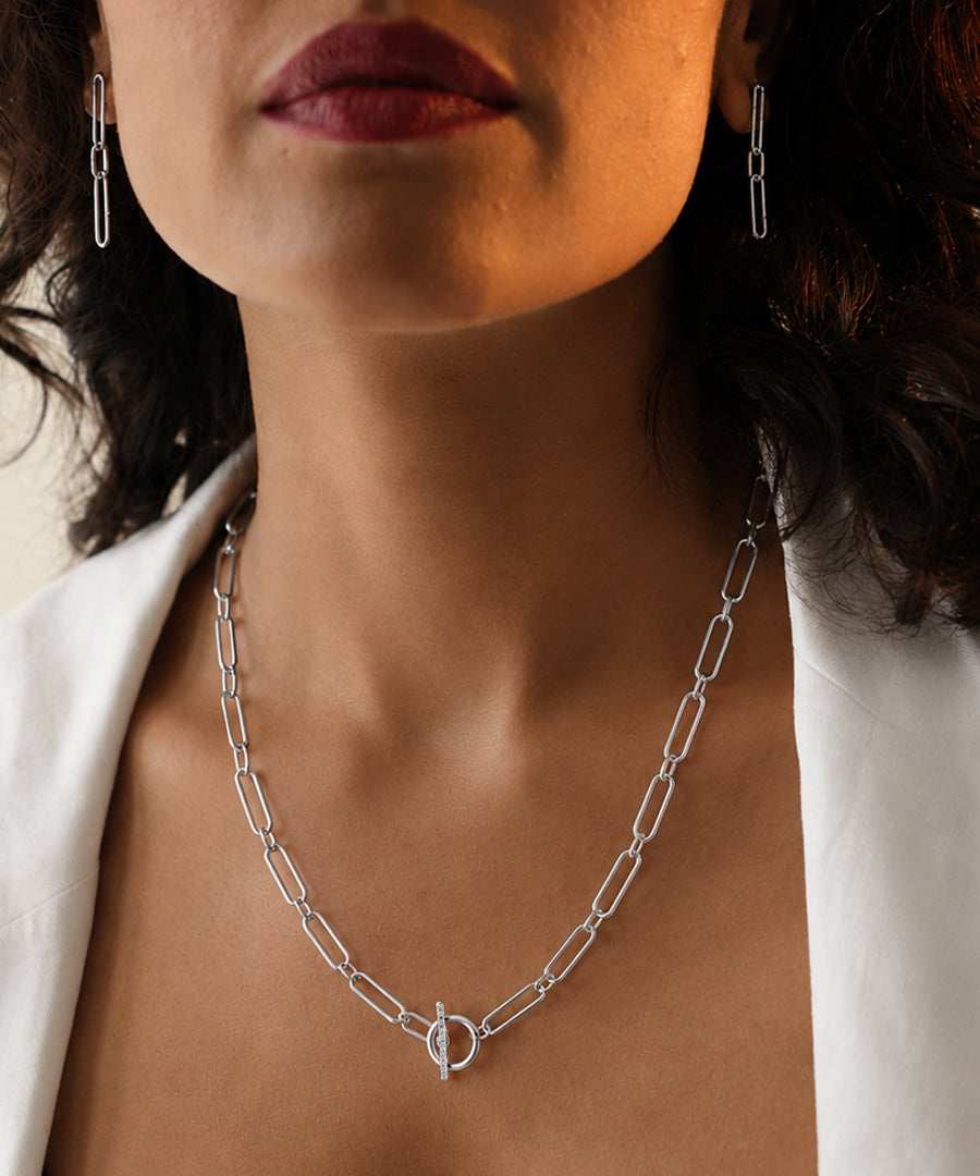 Silver Untamed Paperclip Chain Necklace