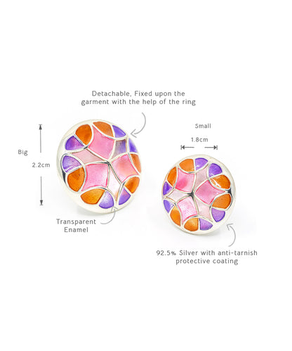 Rust Pink Kaleidoscope Sherwani Buttons