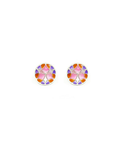 Rust Pink Kaleidoscope Stud Earrings