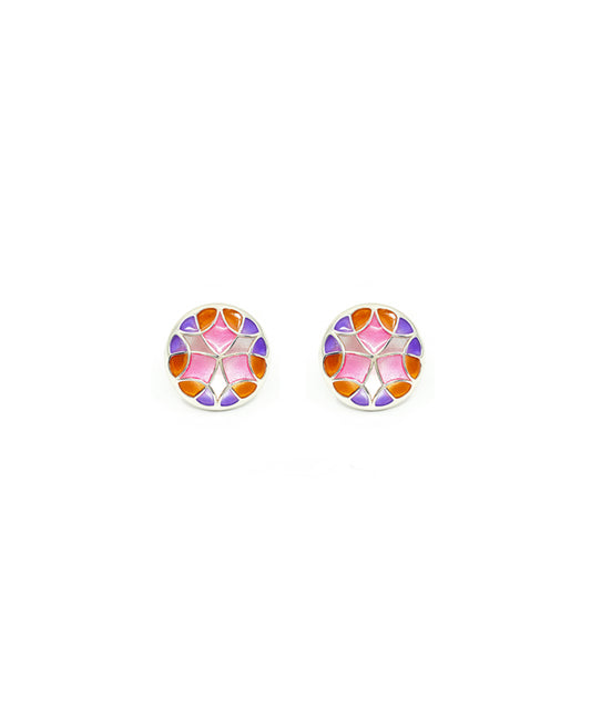 Rust Pink Kaleidoscope Stud Earrings