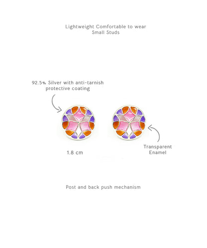 Rust Pink Kaleidoscope Stud Earrings