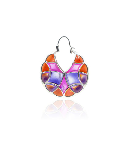 Rust Pink Kaleidoscope Varichrome Hoop Earrings
