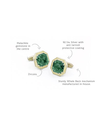 Malachite Tessesre Cufflinks