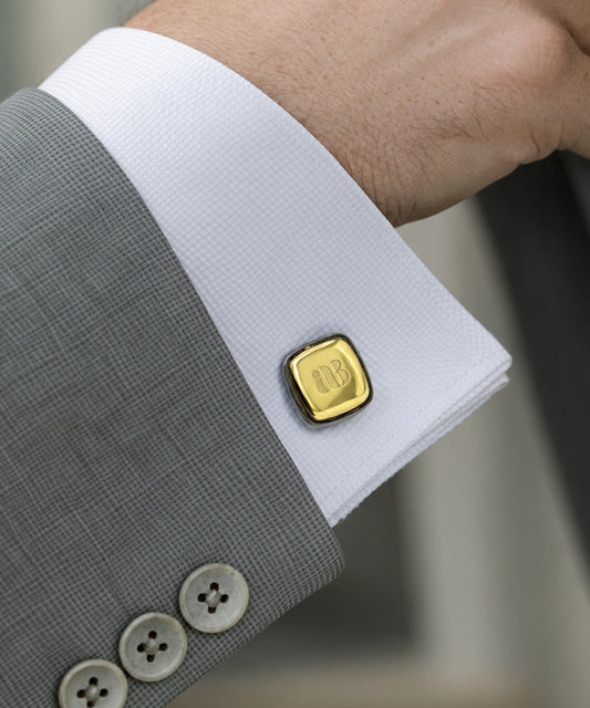 Two Toned Bevel Insignia Cufflinks