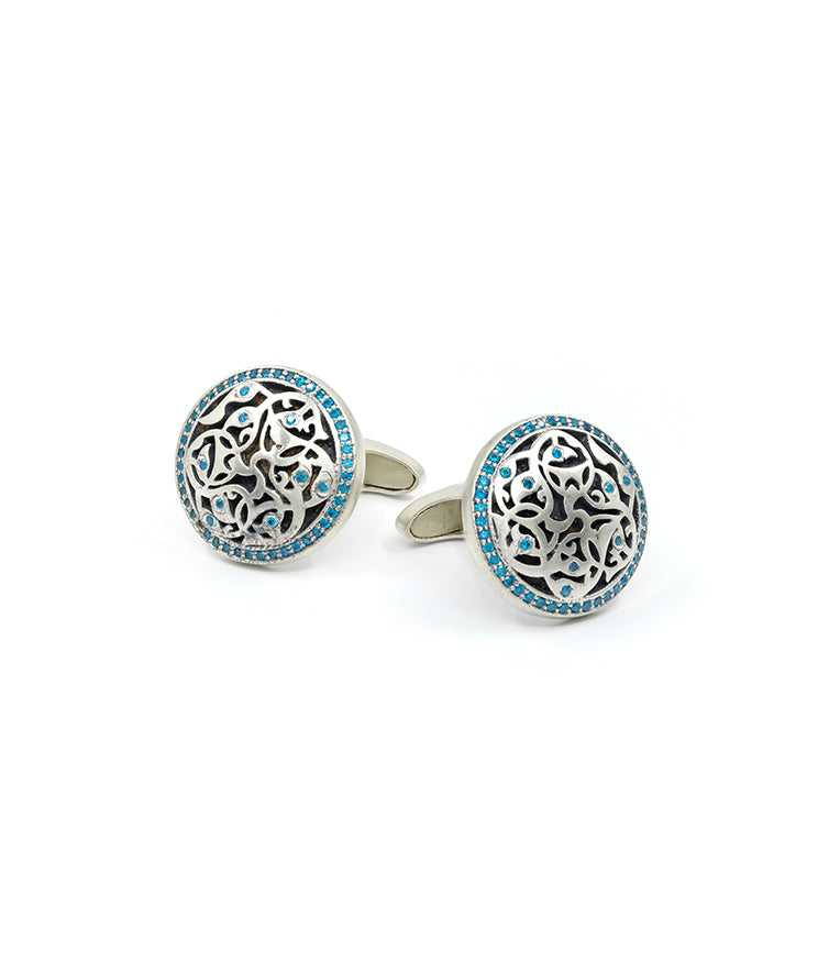 Bodhi Cufflinks - Aqua Blue Gemstones