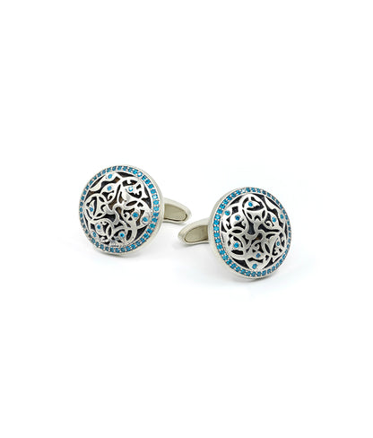 Bodhi Cufflinks - Aqua Blue Gemstones
